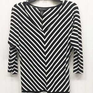 White House Black Market Striped 3/4 Sleeves Top